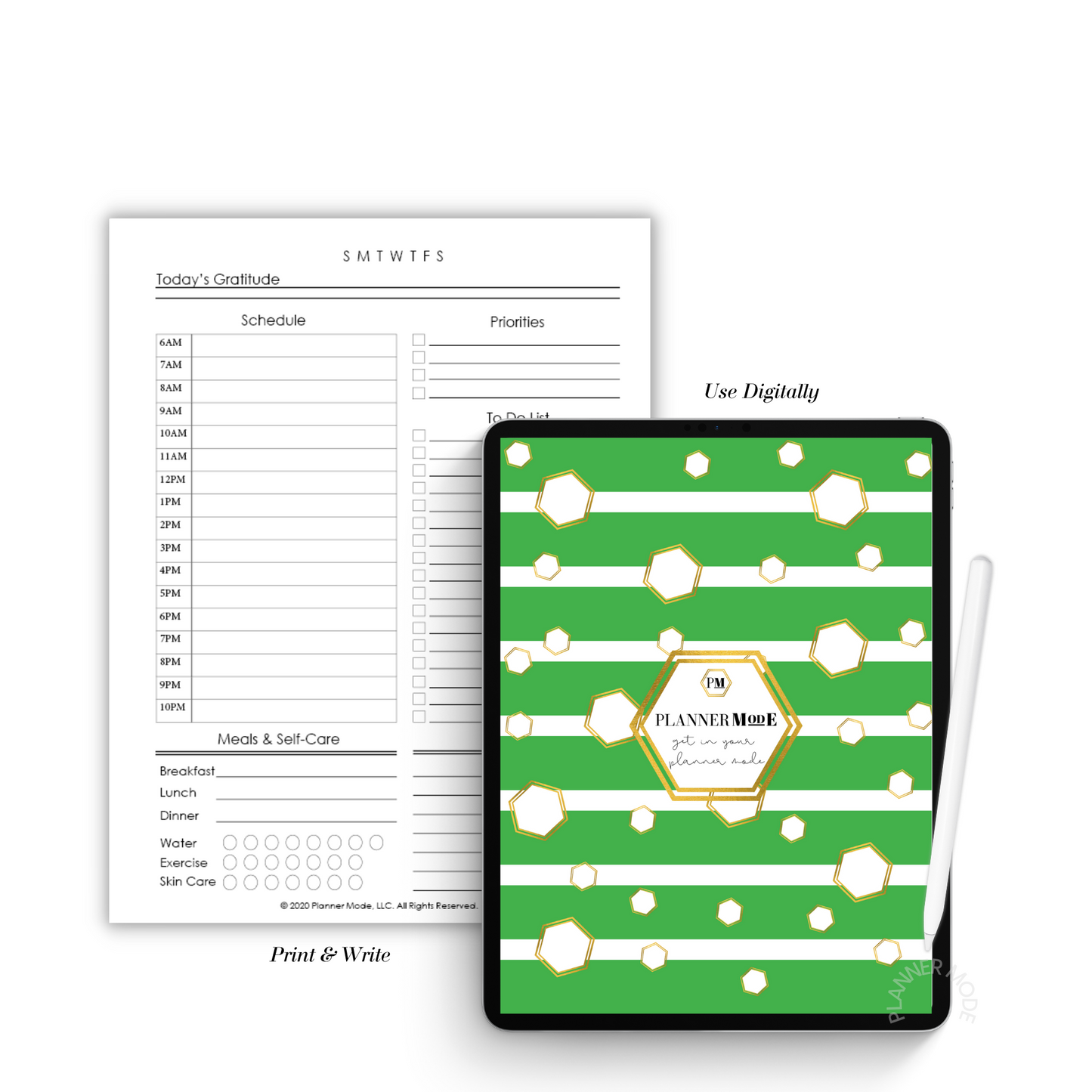 Green Hexagon Signature Lifestyle Mode Planner