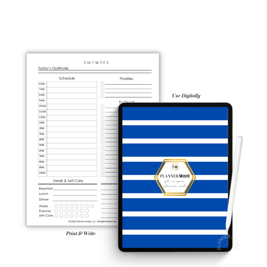 Blue Striped Lifestyle Mode Planner