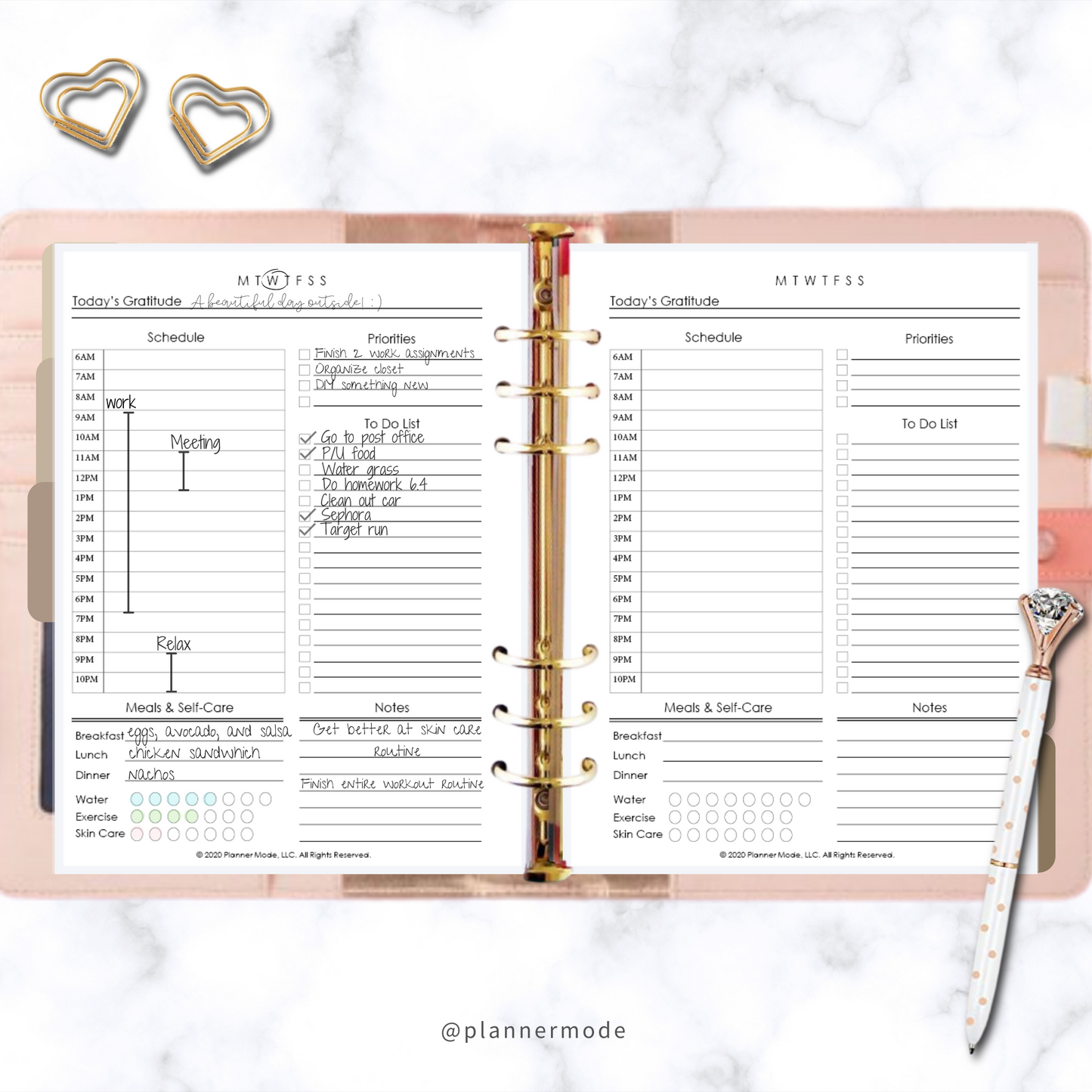 Lifestyle Mode Planner Inserts - Planner Layout