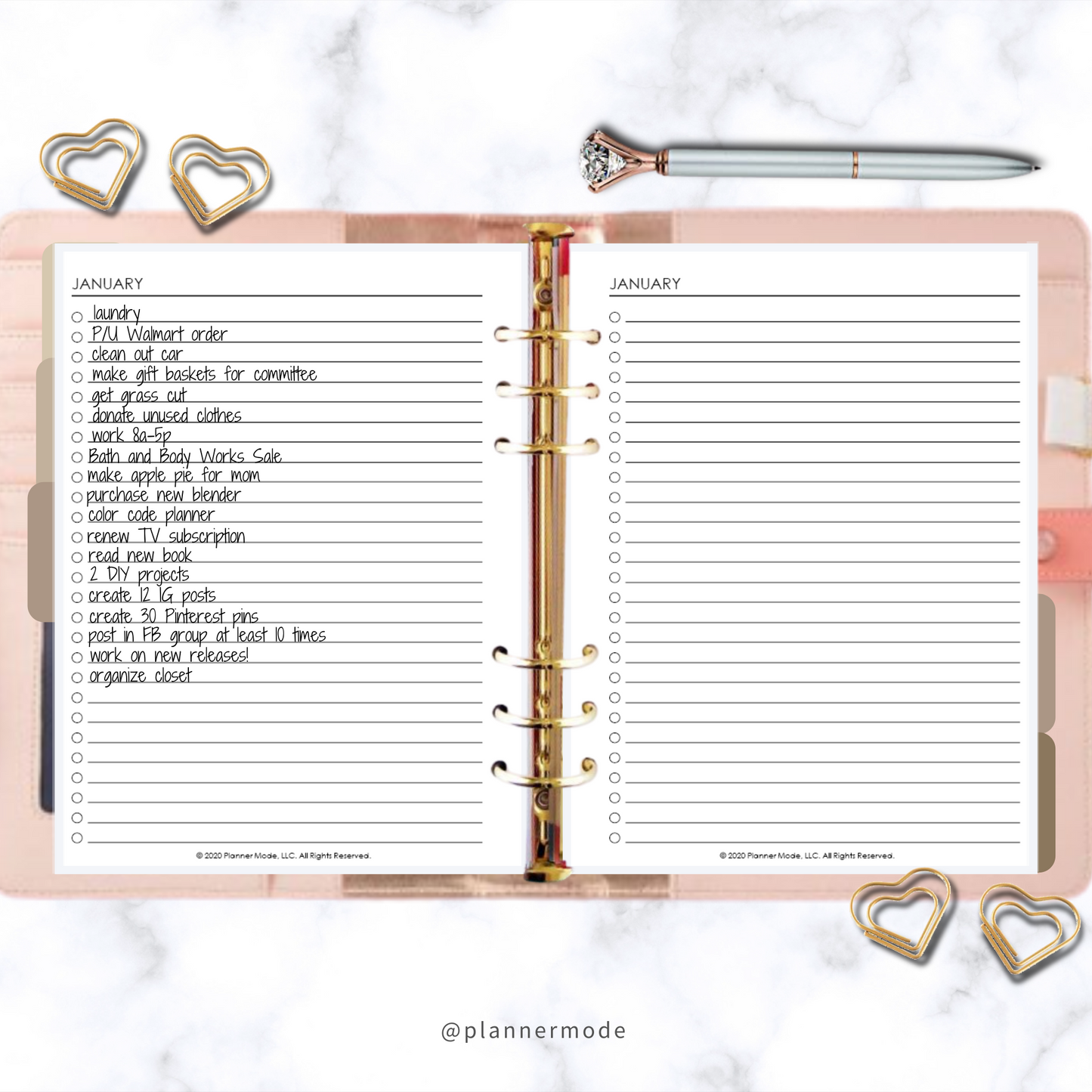Lifestyle Mode Planner Inserts - Planner Extras