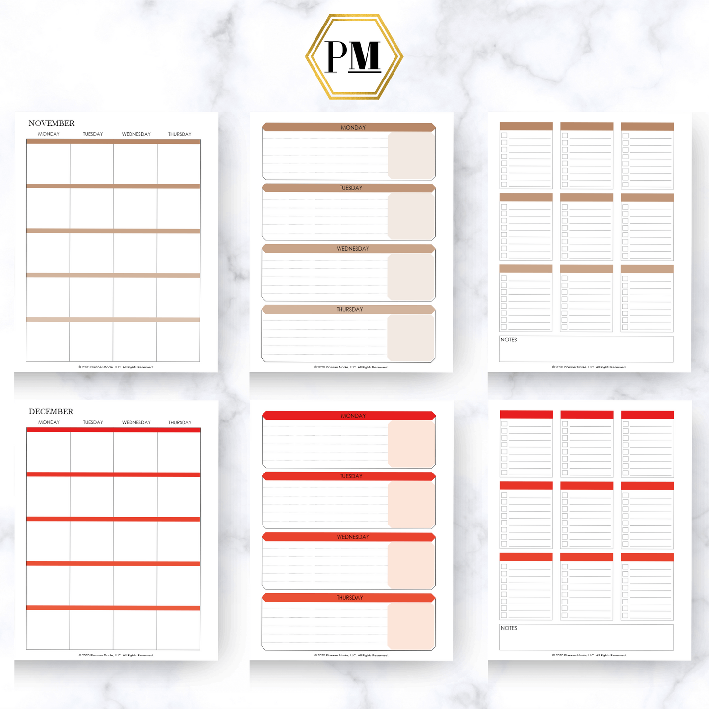 Yellow Striped Lifestyle Mode Planner