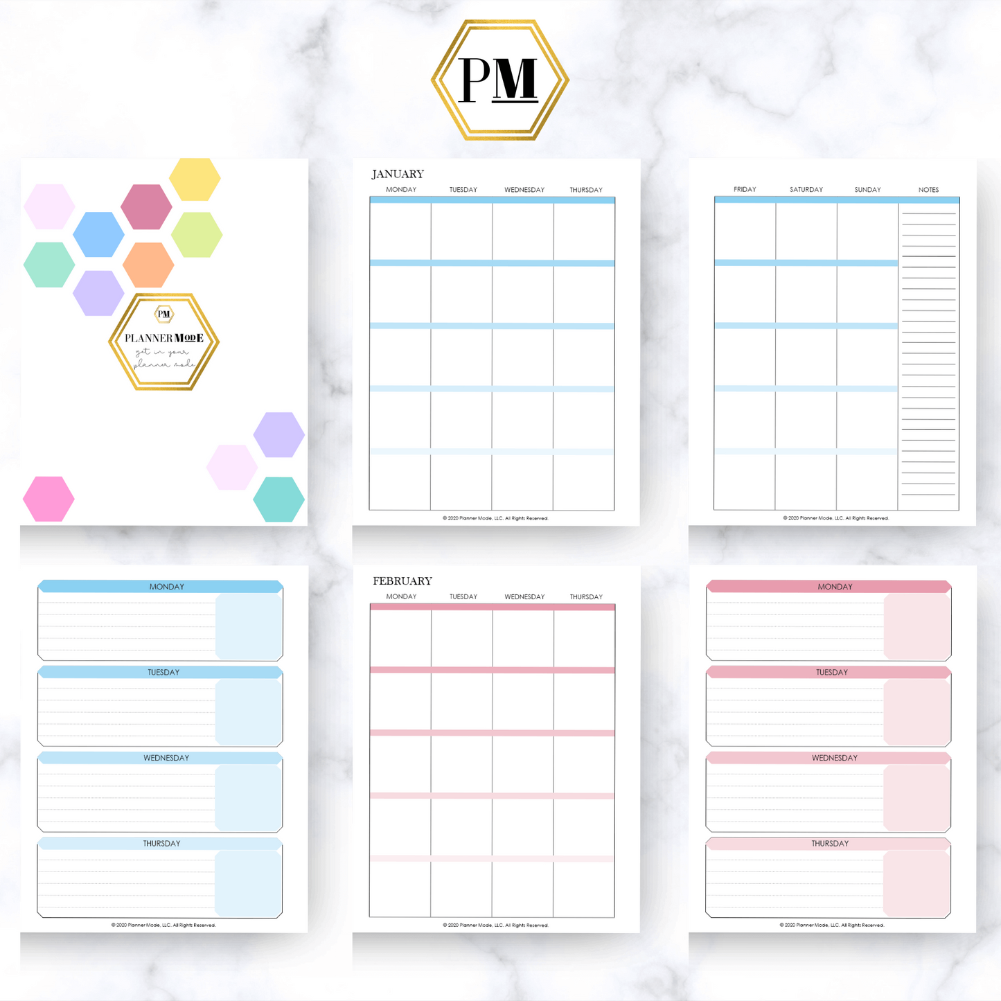 Colorful Hexagon Lifestyle Mode Planner